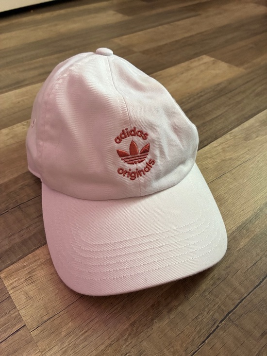 adidas Originals Accessories - adidas Originals Light Pink Cap with Red Trefoil Embroidery